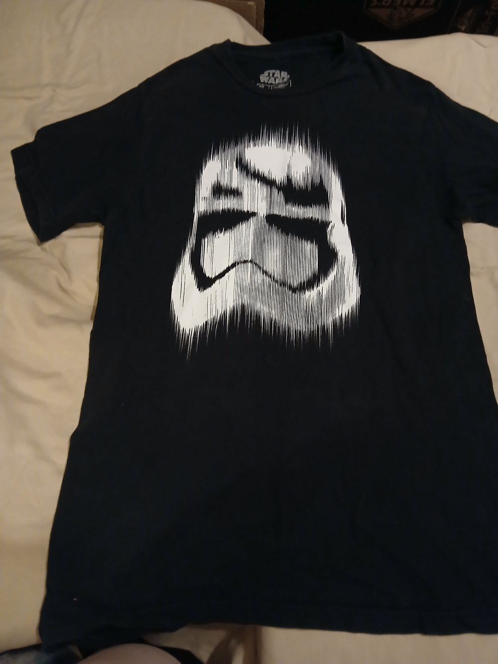 Star Wars Black Tee with White Stylized Stormtrooper Face